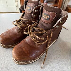 Georgia Boot Brown Leather Lace-Up Work Boots